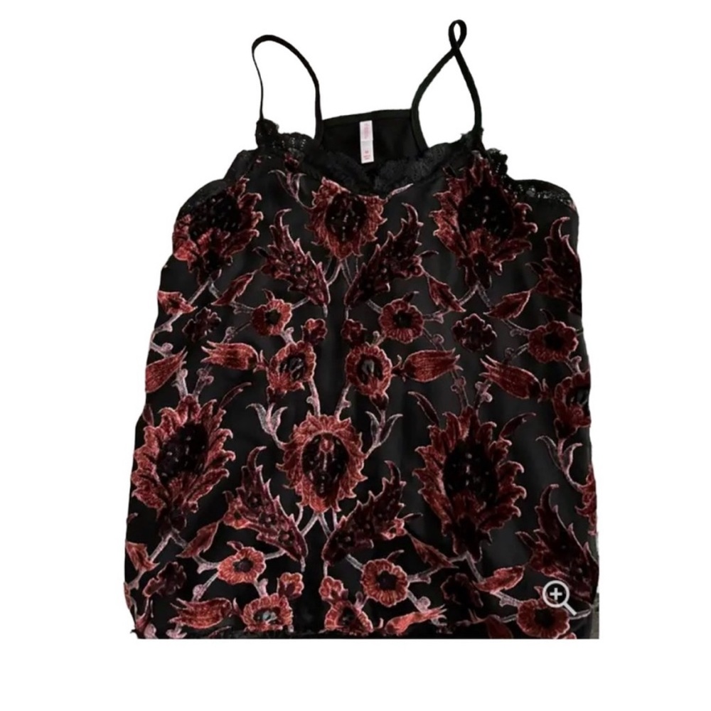 Burnout velvet & lace holiday camisole tank top blouse xhilaration holiday XS